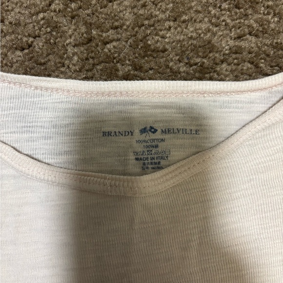 Brandy Melville Light Cream Short Sleeve Tee - Picture 2 of 3